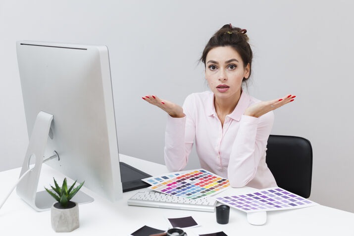 Designer choosing colors for trademark brand identity