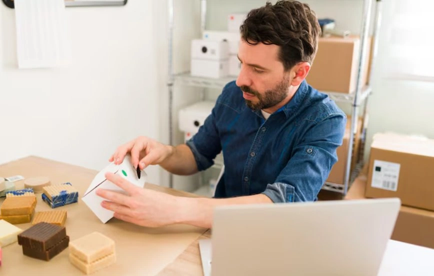 Entrepreneur preparing trademark registration documents